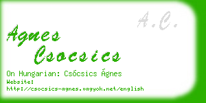 agnes csocsics business card