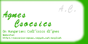 agnes csocsics business card